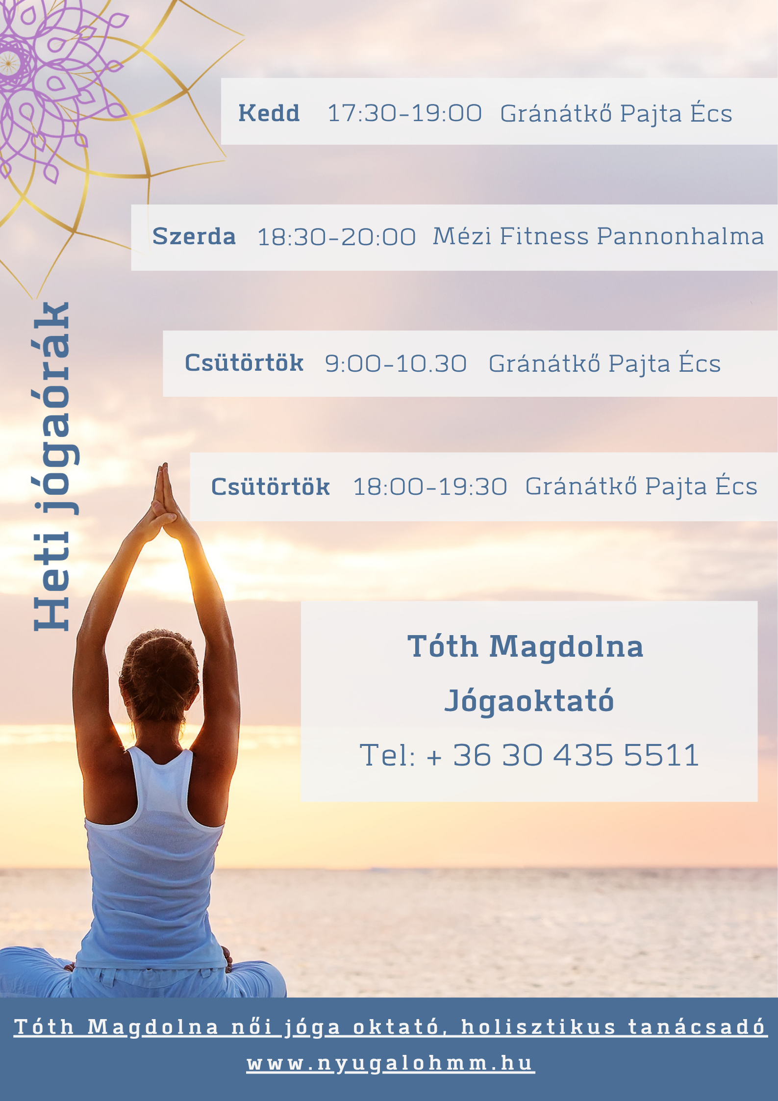 Heti orarend 2025 nov gerincjóga